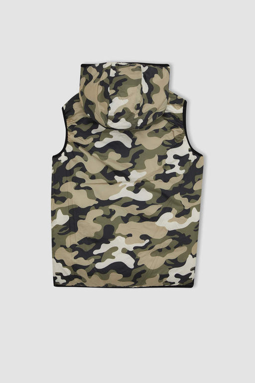 Двусторонний пуховик с капюшоном для мальчика - Defacto фото 9