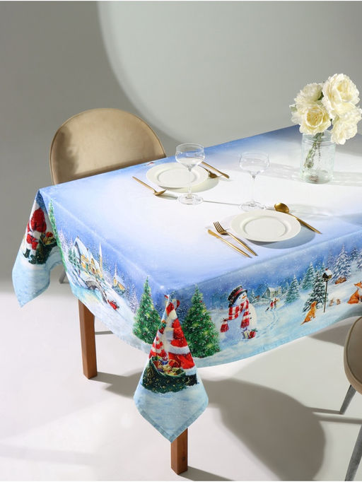 Скатерть новогодняя Этель. Рождественский вечер, 150?220 см, с ВГМО, 100% хлопок, саржа 190 г/м?