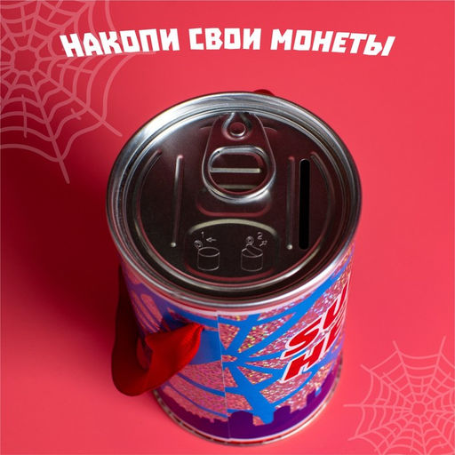 Копилка с голографией, 7.8 см × 7.8 см × 12 см «Спайдер-мен», Человек-паук