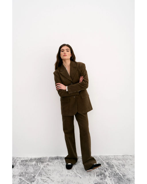 Жакет THE VERY 2421 оливково-коричневый  фото 7