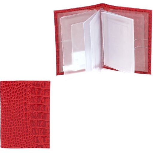 Обложка для автодокументов Cayman-В 122К натуральная кожа красный КЛ (96) 169704