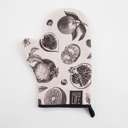 Варежка-прихватка «Healthy life» 20×28 см, саржа, 100% хлопок, ватин 250 г/м²