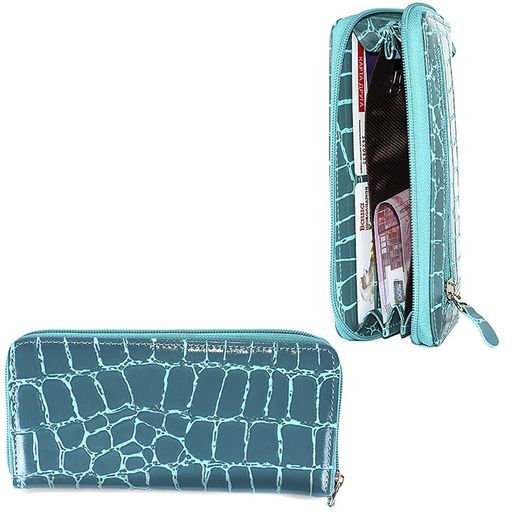 Портмоне женское Cayman-405К н/к, 3 отд, 11 карм, на молнии, бирюза скат (81) 186558