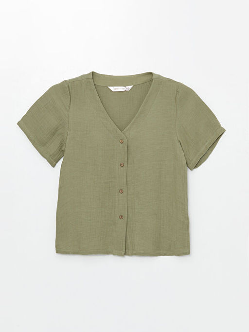 V Yaka Dokulu Kad?n Pijama ?st?