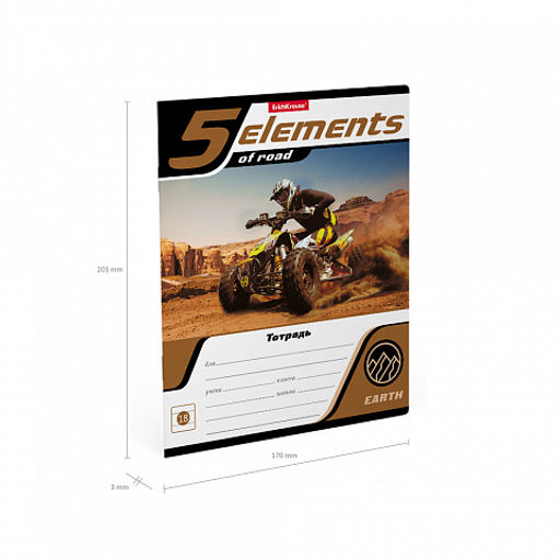 Цена за 200 шт. Тетрадь школьная ученическая ErichKrause 5 Elements, 18 листов, линейка (в плёнке по 10 шт.) фото 21