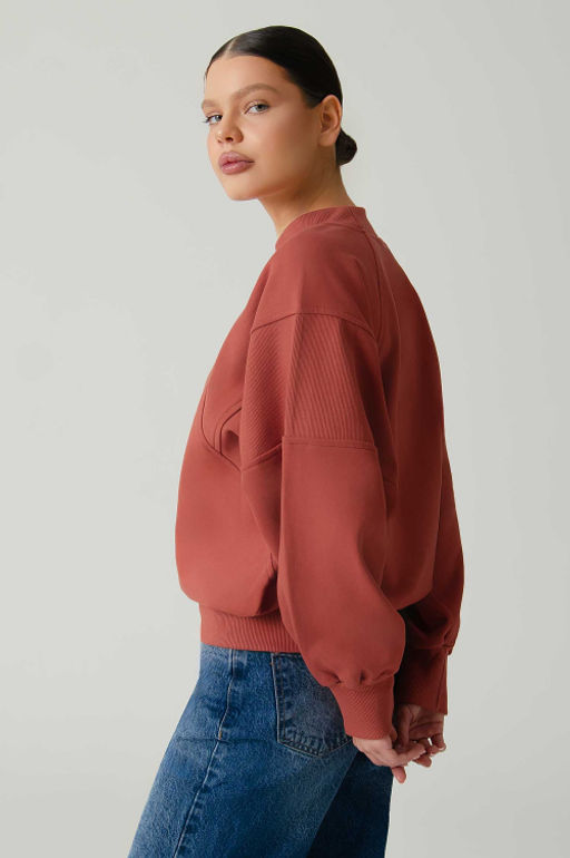 Арт. 15118 Свитшот женский с горлом one size (42-50) Цвет:терракотовый - Калинка фото 8