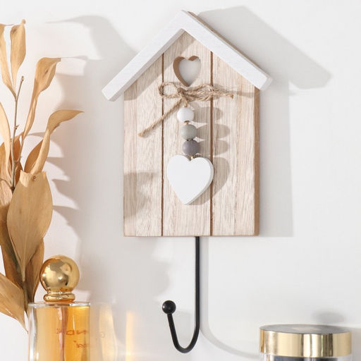 Настенный крючок декоративный Дом. Сердце, дерево, 13?0.8?23 см