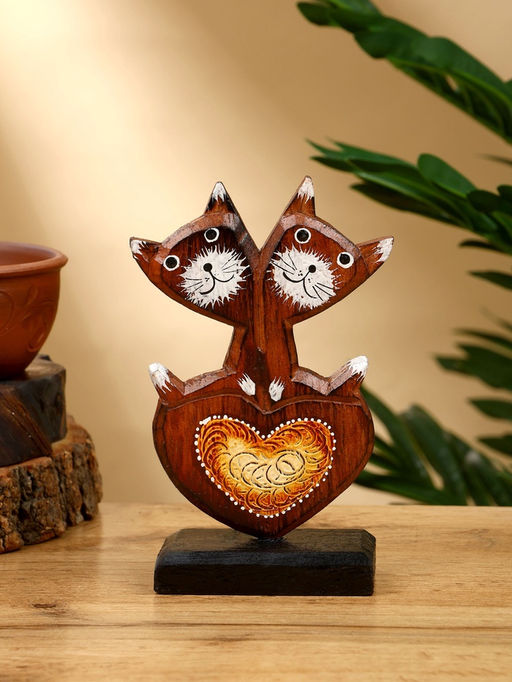 Сувенир «Кошачья парочка», 8×5×15 см, дерево, коричневый