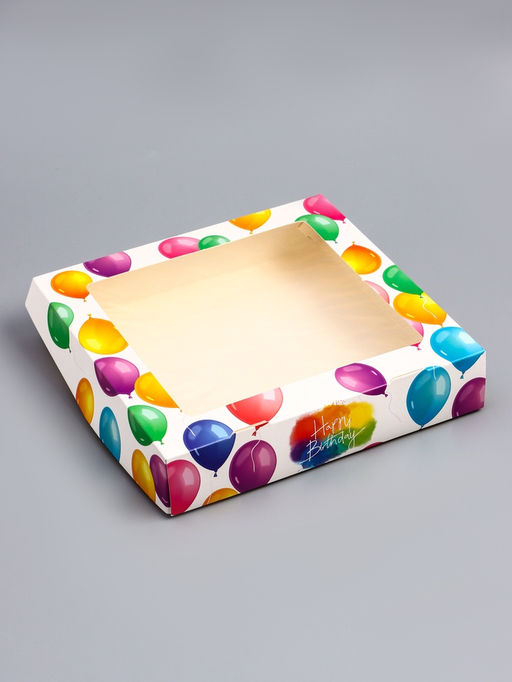Цена за 20 шт. Коробка подарочная складная Happy Birthday, 20×20×4 см