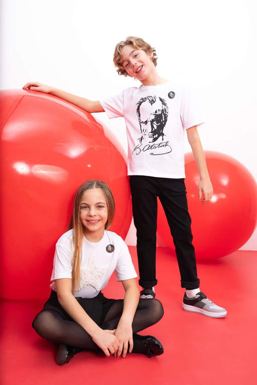 Черные школьные брюки из габардина для мальчика - Defacto фото 2