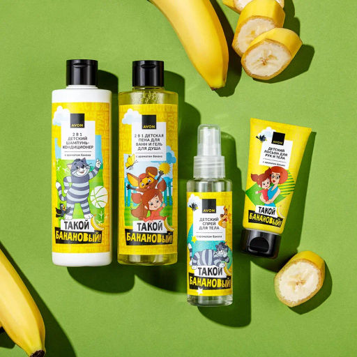 Детский шампунь-кондиционер с ароматом банана, 250 мл