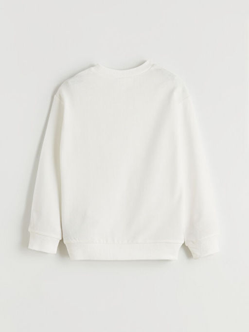 Bisiklet Yaka Bask?l? Erkek ?ocuk Sweatshirt