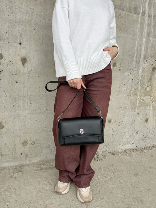 Женская кожаная сумка через плечо 8219 Блек - Sergio valentini фото 6