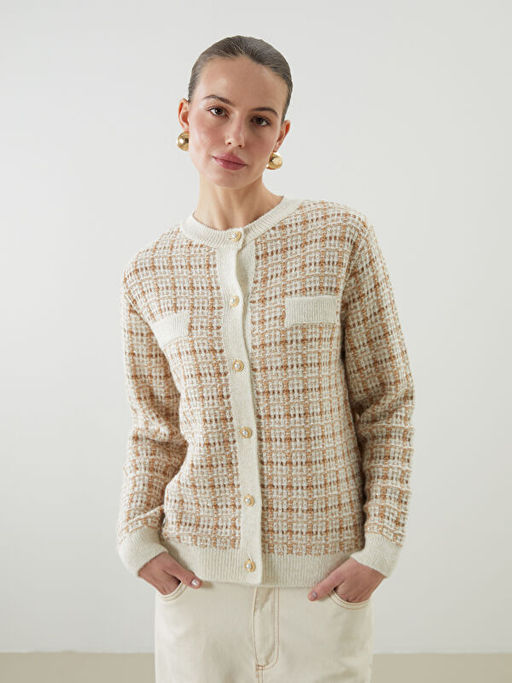 Bisiklet Yaka Desenli Kad?n Triko H?rka