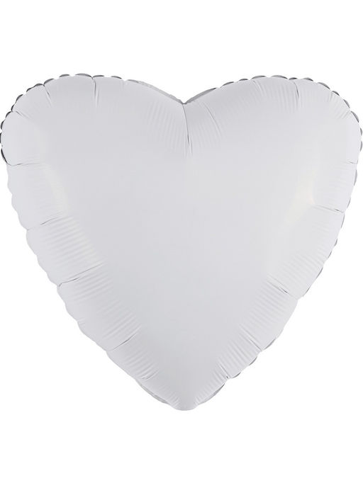 Воздушные шары фольгированные 19" Белое сердце, 5 шт.