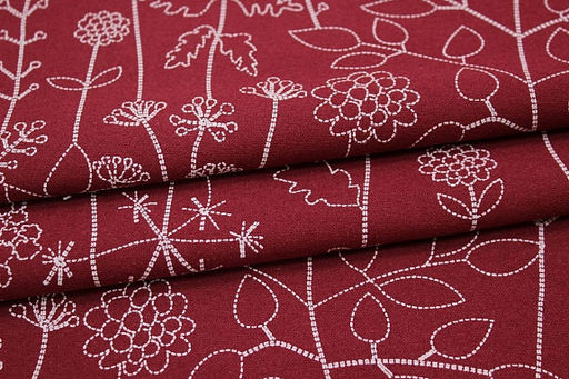 Теплый хлопок Флора - пунктир цв.бордовый, ш.1.50м, хлопок-100%, 160гр/м.кв - Купава фото 6