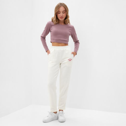 Брюки женские MINAKU: SPORTY & STYLISH, молочные, размер 42