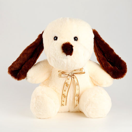 Мягкая игрушка Собака, с золотым бантом, 50 см