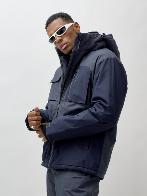 Горнолыжный костюм мужской зимний темно-серого цвета 392TC - Leifensh фото 15