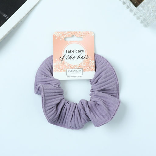 Цена за 3 шт. Резинка для волос «Орбита», текстура полоска, 10 см, серо-сиреневая