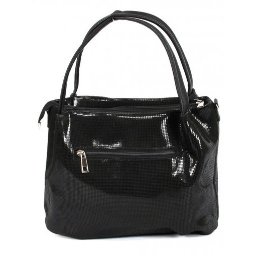 Сумка женская натуральная кожа ADEL-282/2в (отделка ИСК/КОЖА), 1отд+кар/пер. плечевой ремень, черный 262305 - Adelia фото 2