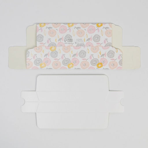 Цена за 5 шт. Коробка для макарун, кондитерская упаковка «Цветочки», 5.5 х 18 х 5.5 см