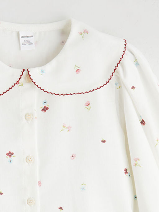 Bebe Yaka ?i?ekli K?z ?ocuk G?mlek