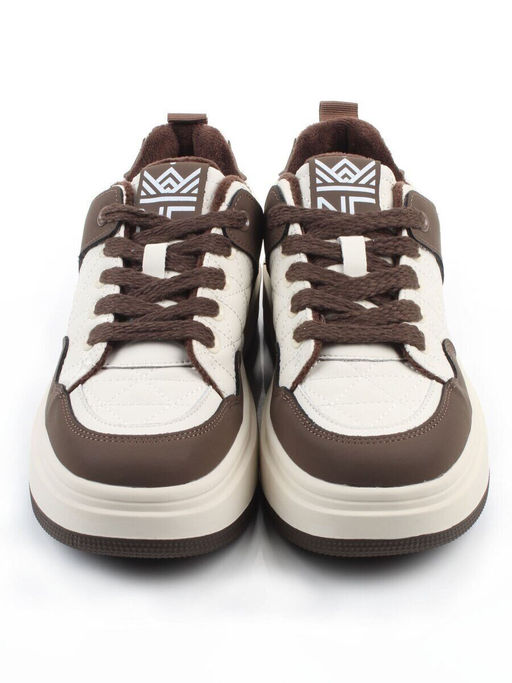 04-PDH336-3 BROWN Кроссовки демисезонные женские (натуральная кожа, нубук)