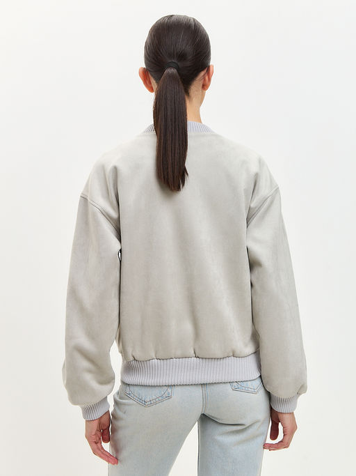 Бомбер из замши OD-868-1 серый OD-868-1 - Tantino фото 9