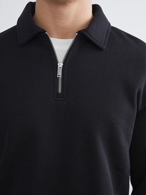 Polo Yaka Erkek Sweatshirt