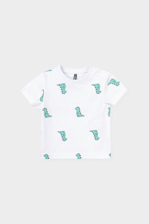 КР 302034/белый,зеленые динозавры фуфайка (футболка) д/мал яс