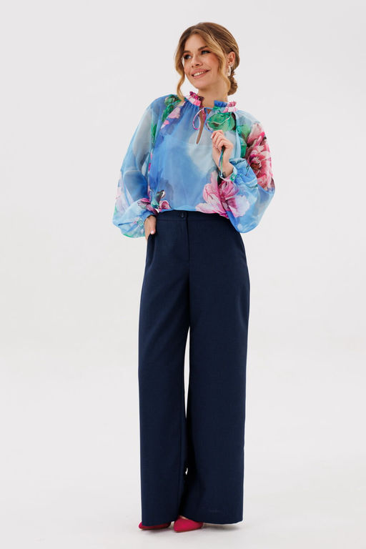 Блуза AmberA 1128-1 голубой  фото 5