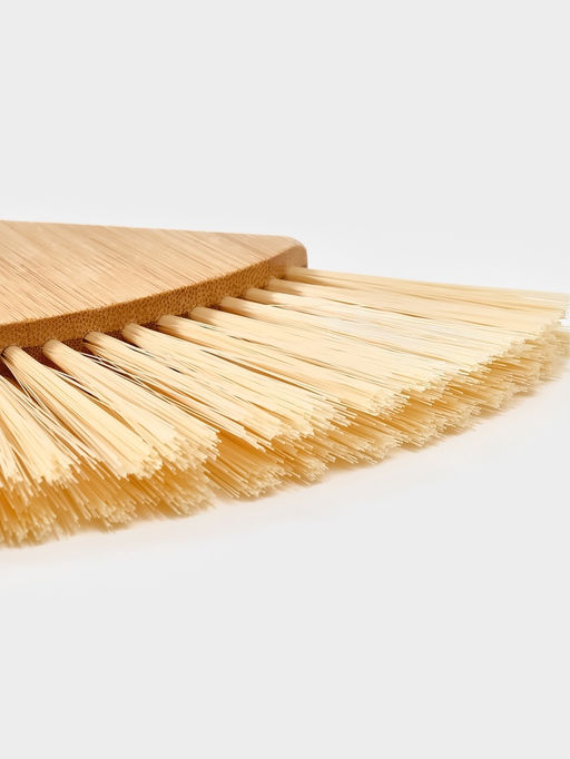 Щётка с совком Meli, бамбуковая ручка, 20×19 см, чёрная