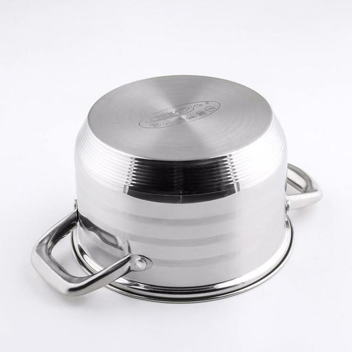 Кастрюля Катунь «Элис», 2.5 л, d=18 см, с крышкой, капсульное дно, индукция, нержавеющая сталь, AISI - 201, хромированная