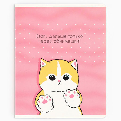 Цена за 3 шт. Тетрадь в клетку, 48 л., А5, на скрепке, блок №1 «Котик с лапками» МИКС