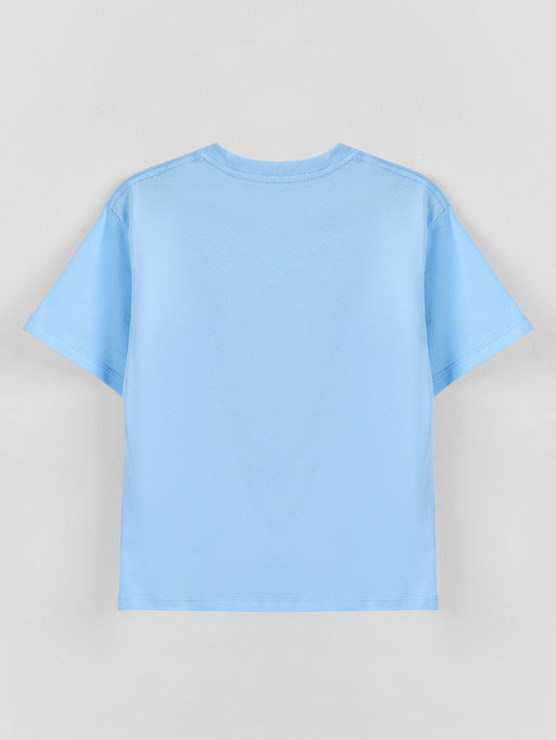 Футболка для девочек голубая прямого кроя - Mark formelle фото 6