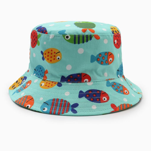 Панама детская KAFTAN «Рыбки», размер 48, голубая