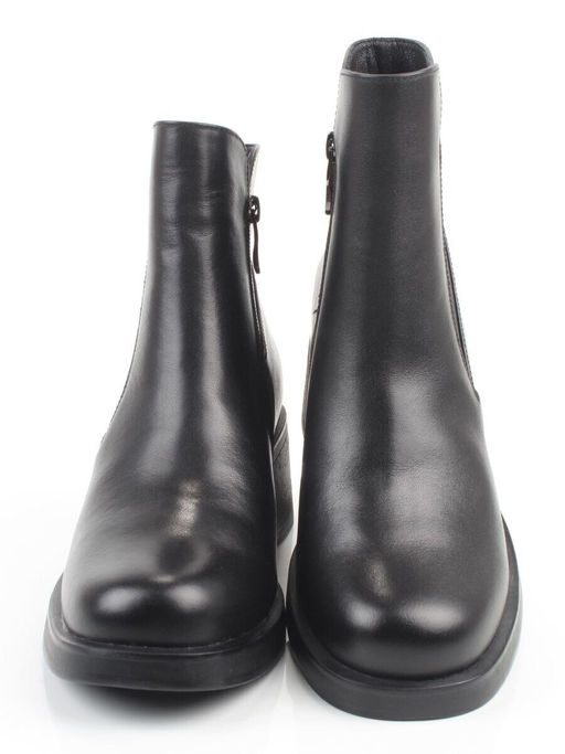 01-M43-6 BLACK Ботинки демисезонные женские (натуральная кожа, байка)