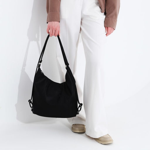 Сумка женская мешок на молнии, цвет чёрный - Simaland фото 8