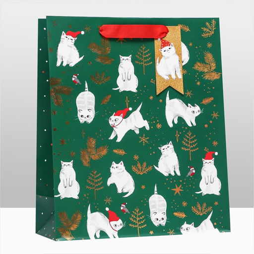 Пакет подарочный Новогодние котики, люкс 26 х 32 х 12 см - Simaland фото 7
