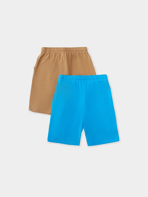 Шорты для мальчиков мультипак 2 (шт.) в лазурно-голубом и песочном цвете с печатью - Mark formelle фото 8