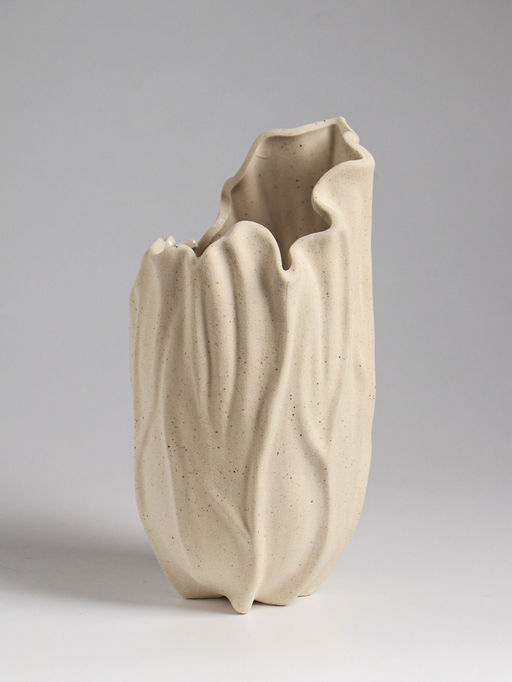 Ваза «Джалис», 22.5×12 см, керамика, бежевая