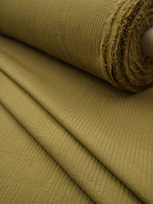 Муслин двухслойный стеганый с эф.жатости цв.Оливково-коричневый, ш.1.4м, хлопок-100%, 200гр/м.кв