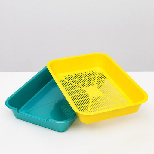 Туалет средний с сеткой 36 х 26 х 6,5 см, жёлтый/бирюзовый - Simaland фото 4