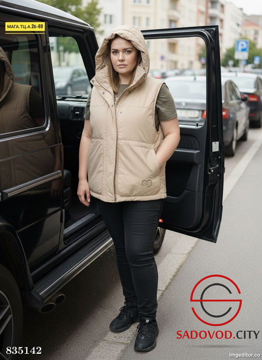 Жилетка женская с капюшоном - Bruno фото 3