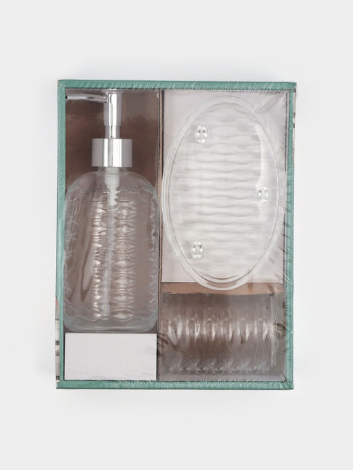 Набор для ванной «Перелив», 3 предмета, дозатор для мыла, стакан, мыльница