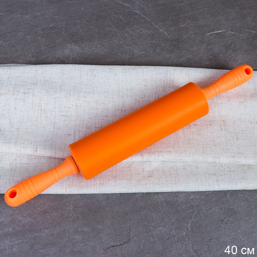 Скалка 40х25х5,5 см силиконовая / GR-452 /уп 72/ оранжевый