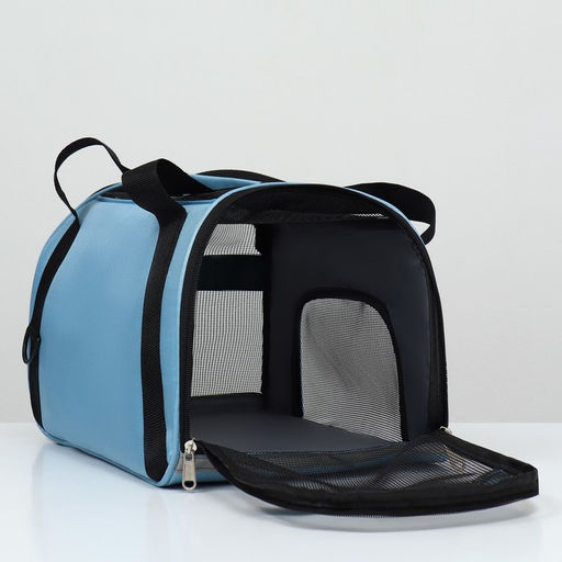 Сумка-переноска сетчатая,52 х 25 х 33 см, голубая - Пижон фото 4