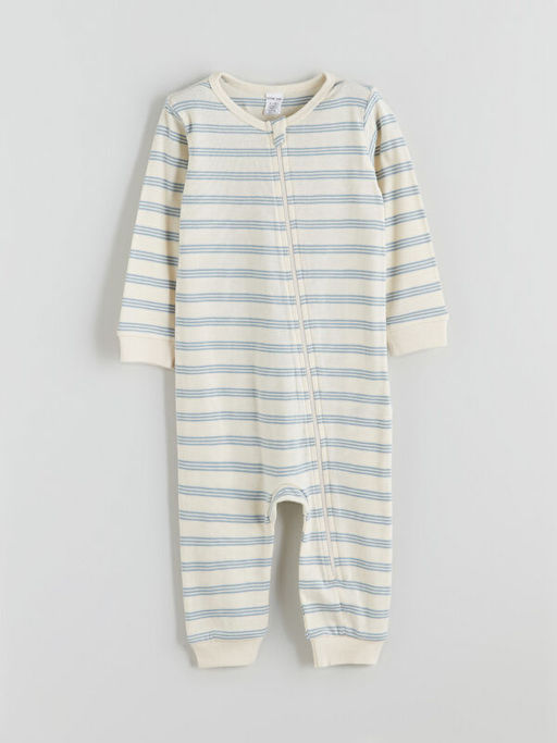 Bisiklet Yaka Bask?l? Erkek Bebek Tulum 2li