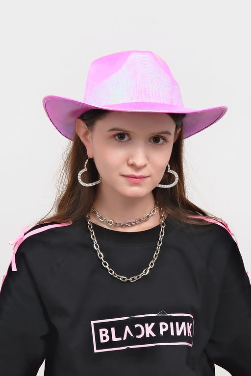 Карнавальная шляпа "Диско" розово-зелёный перломутр р-р 56-58